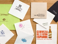 Personalised napkins are available in a range of sizes, materials & print options